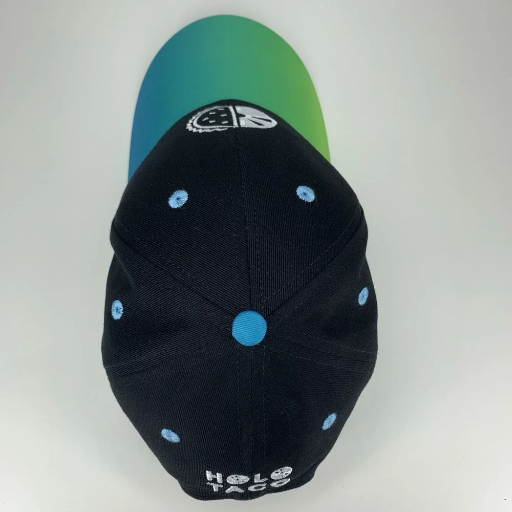 Holo Taco Hat Nail Polish Blue Green Black Adjustable Strap Baseball Cap